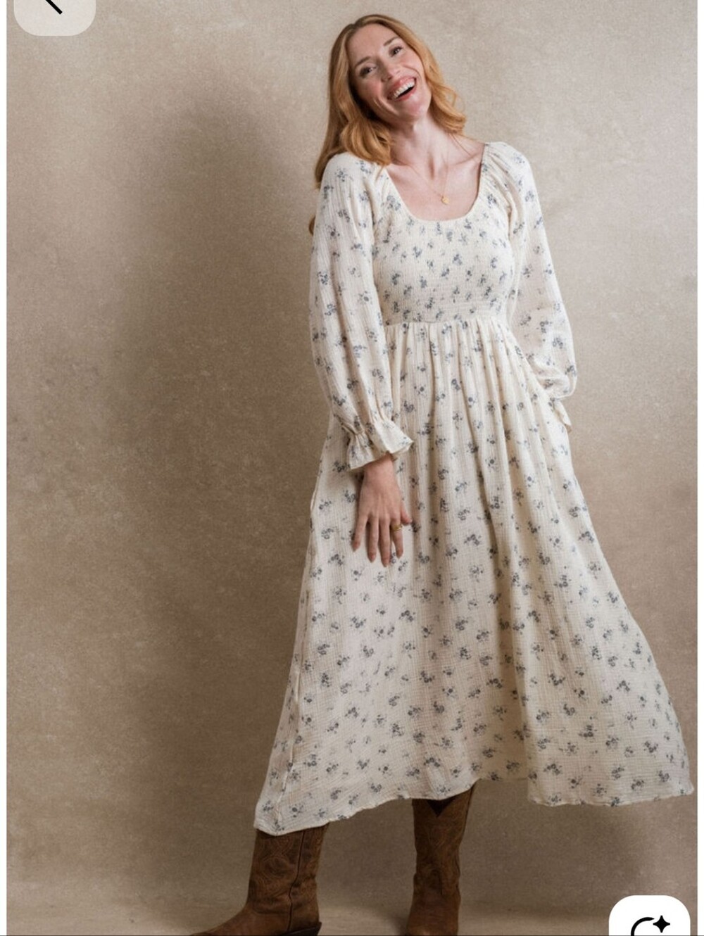 Neuflora Blue Flora Gentry Dress XS